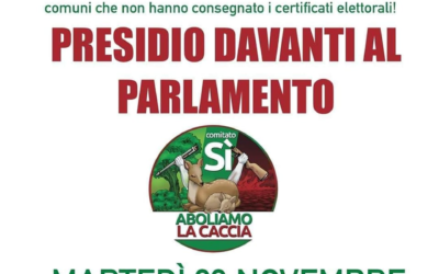 REFERENDUM CACCIA – LEAL SARA’ A ROMA PER LA PROTESTA E PER INCONTRARE I PARLAMENTARI CHE HANNO SOSTENUTO LA CAUSA