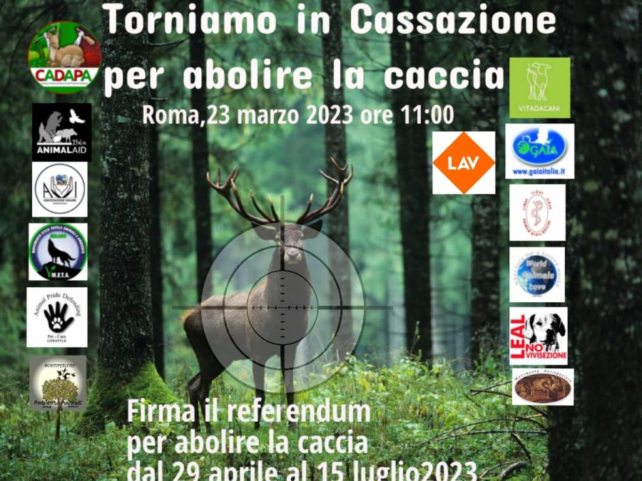 LEAL CON IL COMITATO REFERENDARIO DI CADAPA IN CASSAZIONE A ROMA IL 23 PER DEPOSITARE IL TESTO AGGIORNATO DEL REFERENDUM ABOLIZIONE CACCIA.