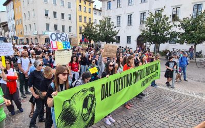 A Trento da tutta Italia per la manifestazione StopCasteller, in difesa degli orsi perseguitati dalla Provincia autonoma